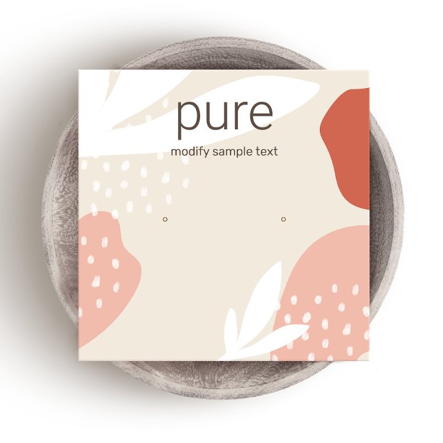 Terracotta Stud Earring Jewelry Visning Fyrkantigt Visitkort (Skapare uppladdad)