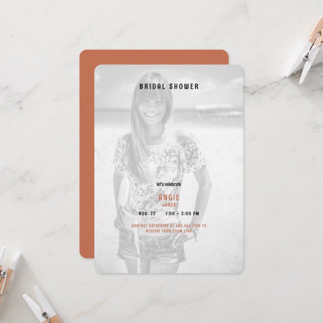 Terracotta Summer Photo Möhippa Inbjudningar (Fram/Back In Situ)