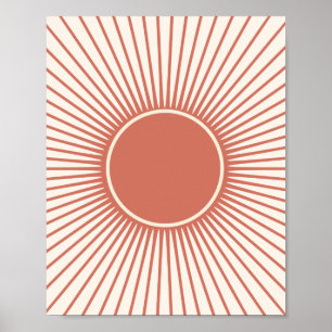 Terracotta sunburst poster