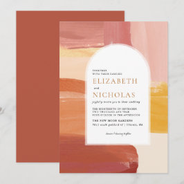 Terracotta Sunrise | Boho Bröllopsinbjudan Inbjudningar