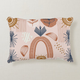 Terracotta Sunrise: Boho Harmony, Rosa Prydnadskudde