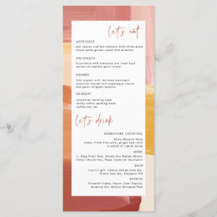 Terracotta Sunrise Bröllop Menu Meny