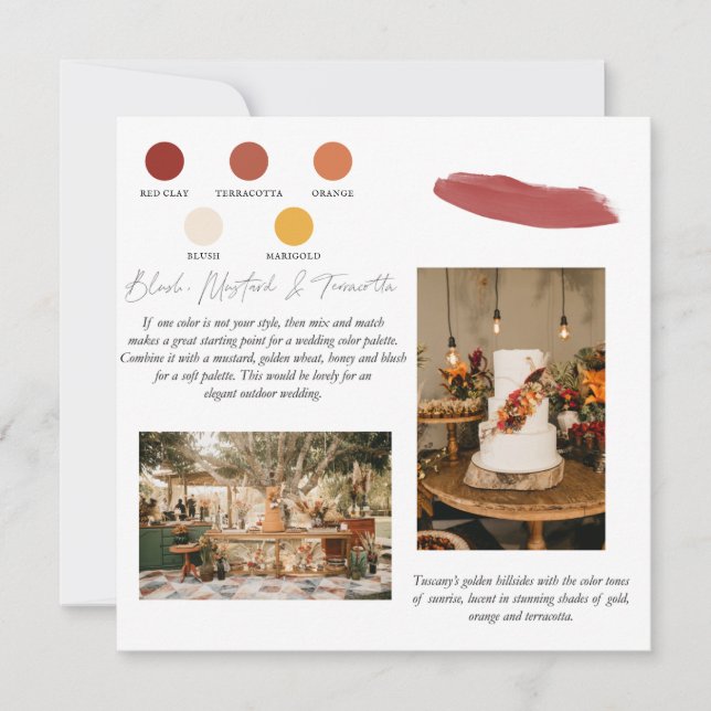 Terracotta Sunrise | Orange Guld Röd Färgpalett Inbjudningar (Framsida)