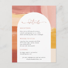 Terracotta Sunrise | Uppgifter om Bröllop gäst Tilläggskort