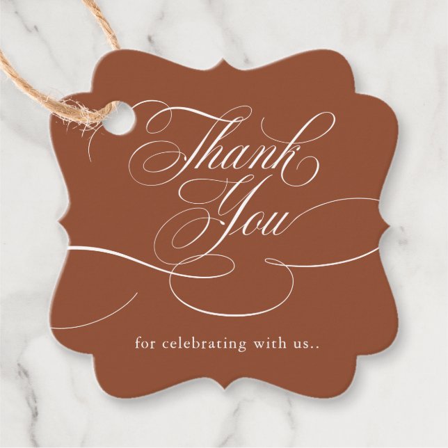 Terracotta Tack för din moderna kalligrafi Gåvor Etiketter (Framsida)