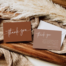 Terracotta Tacksamhetskort Minimalist Boho Modern Tack Kort