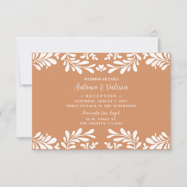Terracotta Talavera Mexikanskt Bröllop Detaljerat  OSA Kort (Framsida)