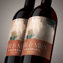 Terracotta teal Mrs. Tack bröllop painterly