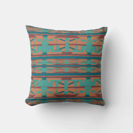 Terracotta Teal Turcouise Southwest look Mosaics Kudde
