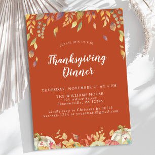 Terracotta Thanksgiving Dinner Inbjudningar