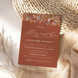 Terracotta Tiny Wildblomma Bröllop Ceremony Inbjudningar