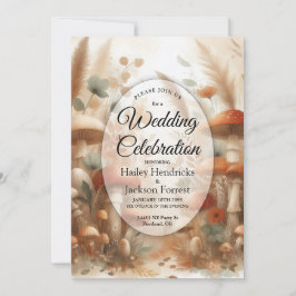 Terracotta Toadstool Woodland Magic Bröllop Inbjudningar