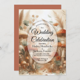 Terracotta Toadstool Woodland Magic Bröllop Inbjudningar