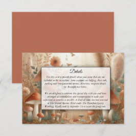 Terracotta Toadstool Woodland Magic Bröllop Tilläggskort