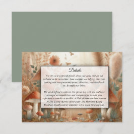 Terracotta Toadstool Woodland Magic Bröllop Tilläggskort