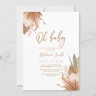 Terracotta torkade handflatan Baby Shower-inbjudan Inbjudningar