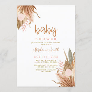 Terracotta Torkade handflatan Baby Shower Inbjudningar