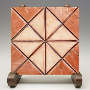 Terracotta Triangles Rustic Wall Accent Kakelplatta