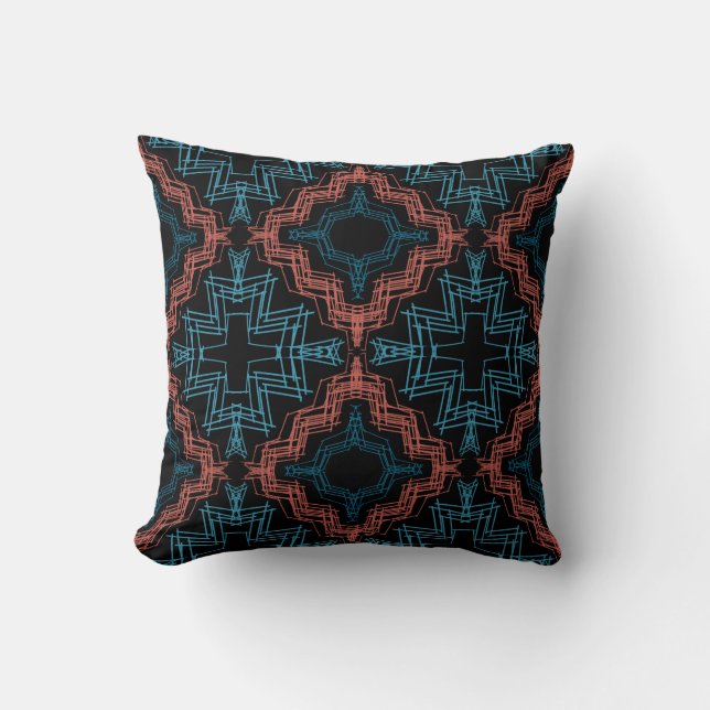 Terracotta Turcos Black Squiggle Large Mosaics Kudde (Framsida)
