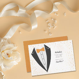 Terracotta Tuxedo Best Man Confetti Frieri Inbjudningar