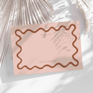 Terracotta Vågigt Tack Anteckningskort
