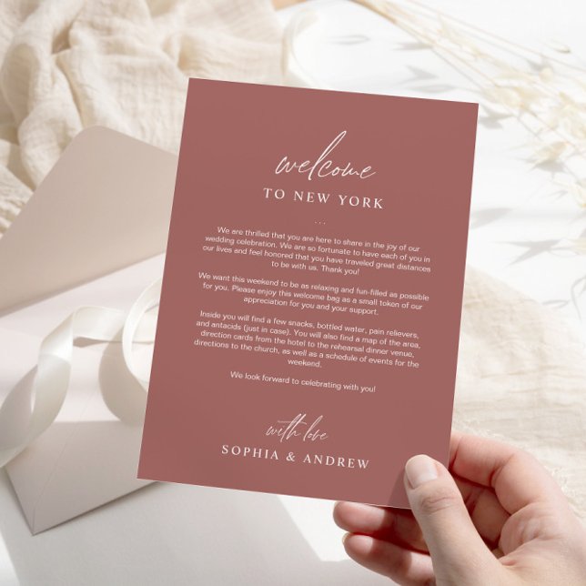 Terracotta Välkommen Itinerary - tack ditt kort (Skapare uppladdad)