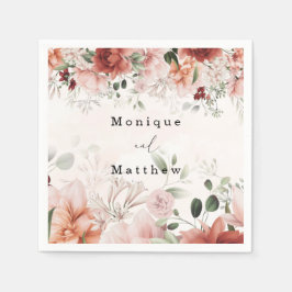 Terracotta Vår Fall Rustic Blommigt Bröllop Pappersservett