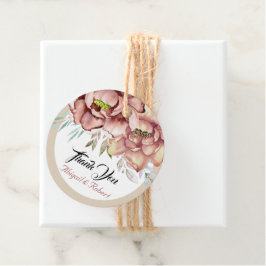 Terracotta vattenfärgblommor blommigt bröllop gåvor etiketter