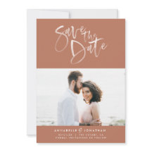 Terracotta-vattenfärgskript typografi bröllop