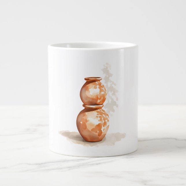 Terracotta Vessel Stack Art Print | Sculptural Cla Jumbo Mugg (Framsidan)