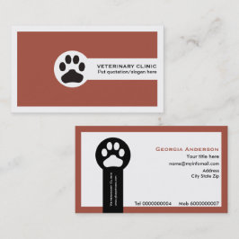 Terracotta Vet/Veterinary Clinic minimalist Visitkort