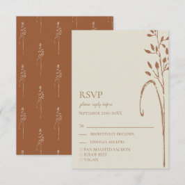 Terracotta & Vild Gräs Jordton Bröllop RSVP OSA Kort