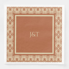 Terracotta Vintage Boho Bröllop Pappersservett