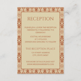Terracotta Vintage Boho Bröllop Tilläggskort