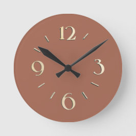 Terracotta Wall Clock Rund Klocka