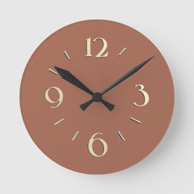 Terracotta Wall Clock Rund Klocka (Framsida)