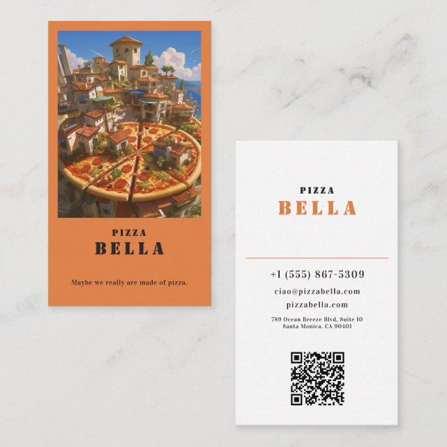 Terracotta Warmth- Rustic Italian Pizza Bella Shop Visitkort (Fram/baksida)