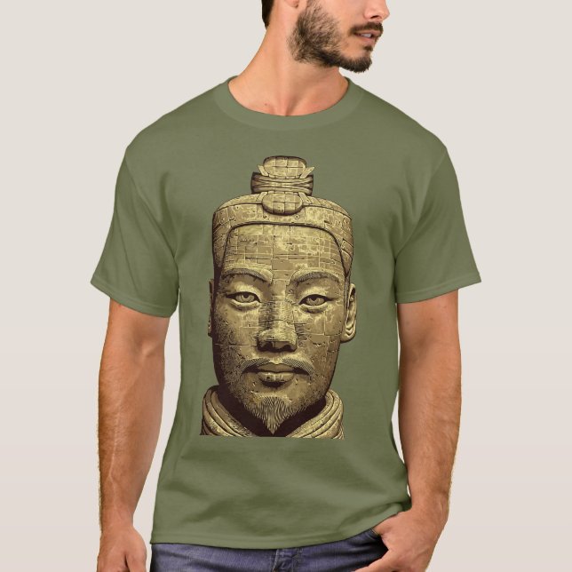 Terracotta Warrior - Ancient Guld Art T Shirt (Framsida)