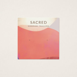 Terracotta Watercolor Abstrakt Earring Visning Fyrkantigt Visitkort