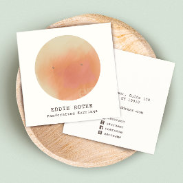 Terracotta Watercolor Stud Earring Visning Fyrkantigt Visitkort