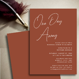 Terracotta Whimsical Script Chic en dag bort Inbjudningar