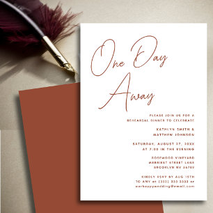 Terracotta Whimsical Script Chic en dag bort Inbjudningar