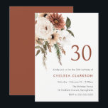 Terracotta & White Boho Blommigt 30års födelsedag  Inbjudningar<br><div class="desc">Matchningssamling för Terracotta & White Boho Blommigt 30års födelsedag i Niche- och Nest-butiken. Fin handmålad vattenfärgad illustration</div>