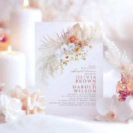 Terracotta White Flowers Boho Rehearsal Dinner Inbjudningar