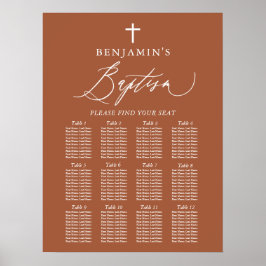 Terracotta White Kor Boy Baptism Sittdiagram Poster