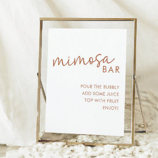 Terracotta & White Minimalist Shower Mimosa Pub Poster