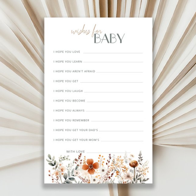 Terracotta WildblomBaby Shower Önskemål för Baby (Skapare uppladdad)