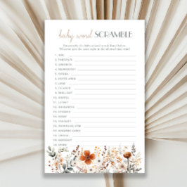 Terracotta WildblomBaby Shower Ord Scramble