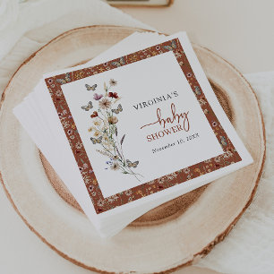 Terracotta WildblomBaby Shower Pappersservett