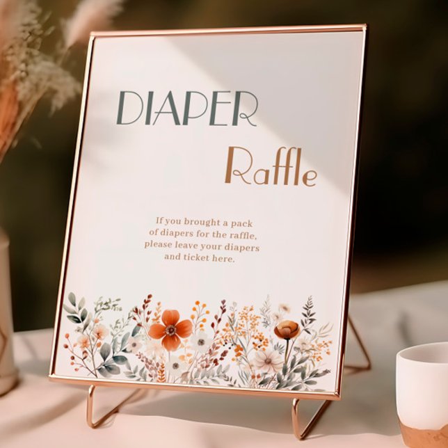 Terracotta WildblomBaby Shower Raffle Poster (Skapare uppladdad)